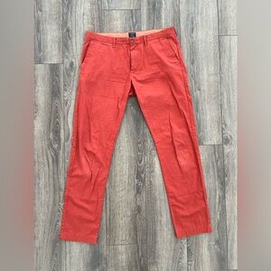 J. Crew Men's Driggs Chinos Dress Pant Straight Leg Salmon Red 35x34